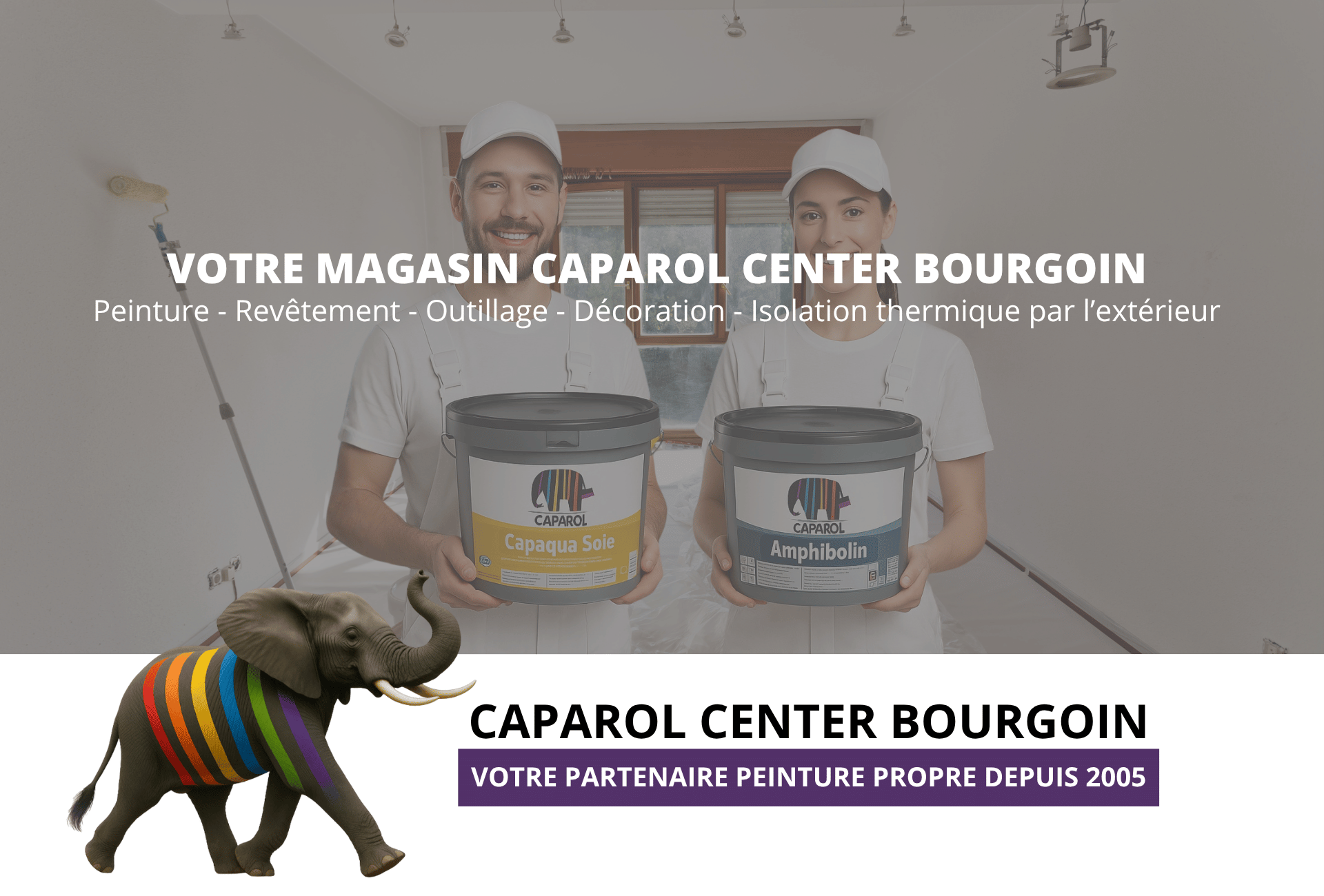 bannière accueil de votre magasin Caparol Center Bourgoin