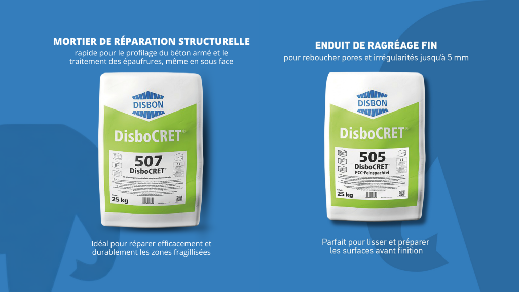 Réparation béton Disbocret 505 & 507 détails